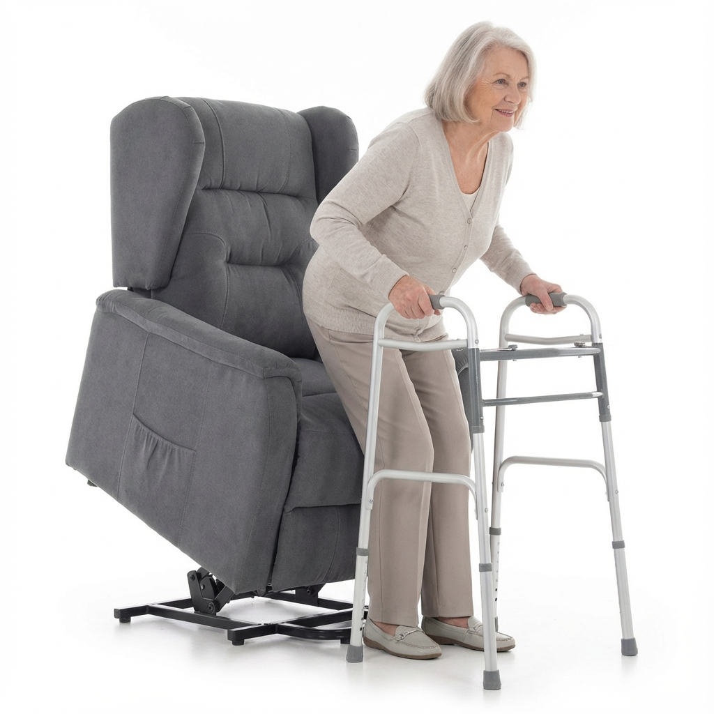 Masážne polohovacie kreslo s vyklápaním COMFORT+, antracitová látka