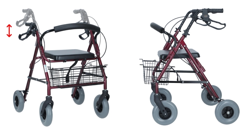 Odľahčené pojazdné chodítko UNIZDRAV, strieborné