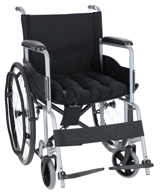 Prenosný vyhrievací vankúš na sedenie, čierny