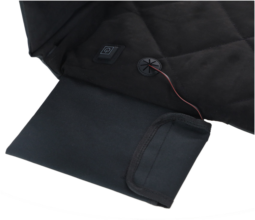 Prenosná vyhrievacia podložka s operadlom