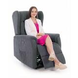 Relaxačné polohovacie kreslo COMFORT Ušiak s funkciou masáže a výhrevu, antracitová látka