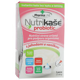 PharmaLINE Nutrikaša probiotic s jahodami a vanilkou, 3x 60 g