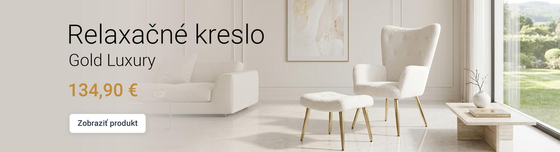 Relaxačné kreslo s podnožkou Gold Luxury