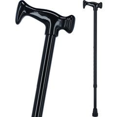 Vychádzková palica s plastovou rúčkou - čierna