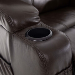 Masážne polohovacie kreslo s vyklápaním eko koža, tmavohnedé