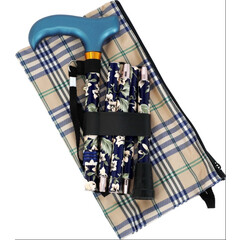 Skladacia palica kvietkovaná modrá