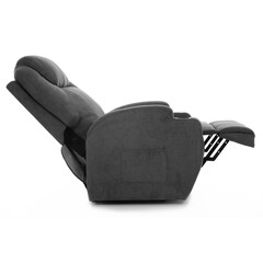 Masážne polohovacie kreslo s vyklápaním látkové, farba antracit