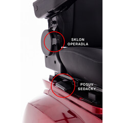 Elektrický trojkolesový skúter CHAMPION pre seniorov a imobilných – výkonný 1000 W motor, červený