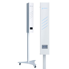 Germicídny žiarič UNIZDRAV s displejom uzavretý mobilný – biele vyhotovenie