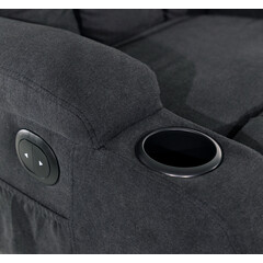 Relaxačné polohovacie kreslo, antracitová látka - BEZ PÔVODNÉHO OBALU