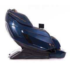 Masážne elektrické kreslo LUX 4D MASSAGER, modrozlaté - MIERNE ŠKRABANCE, VÝSTAVNÝ KUS