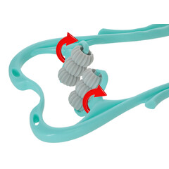 Masážna pomôcka na krčnú chrbticu so 6 valčekmi