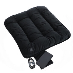 Prenosný vyhrievací vankúš na sedenie, čierny