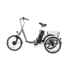 Trojkolesový elektrický bicykel Tornádo ZTECH, strieborný