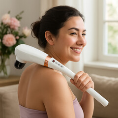 Masážny prístroj s predĺženou rukoväťou