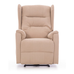 Relaxačné polohovacie kreslo COMFORT Ušiak s funkciou masáže a výhrevu, béžová látka