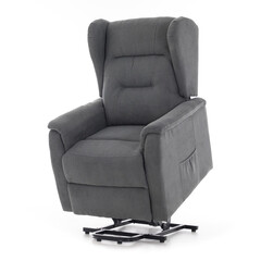 Masážne polohovacie kreslo s vyklápaním COMFORT+, antracitová látka