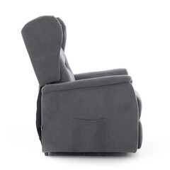 Masážne polohovacie kreslo s vyklápaním COMFORT+, antracitová látka