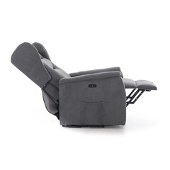 Relaxačné polohovacie kreslo COMFORT Ušiak s funkciou masáže a výhrevu, antracitová látka