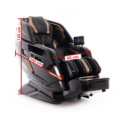 Masážne elektrické kreslo LUX 4D MASSAGER, čiernozlaté - VÝSTAVNÝ KUS, MIERNE ŠKRABANCE