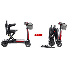 Skladací vozík COMPACT pre seniorov s lítiovou batériou - MIERNE ŠKRABANCE, NAJAZDENÝCH 5 KM