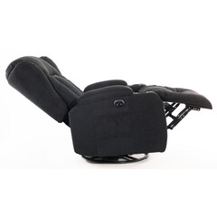 Relaxačné polohovacie kreslo, čierna látka - BEZ PÔVODNÉHO OBALU. MIERNÝ ROZDIEL VO FARBE - OPIERKA JE SVETLEJŠIA