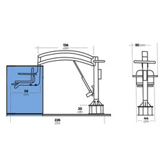 Fixný bazénový zdvihák s horným zdvihom Nart 300