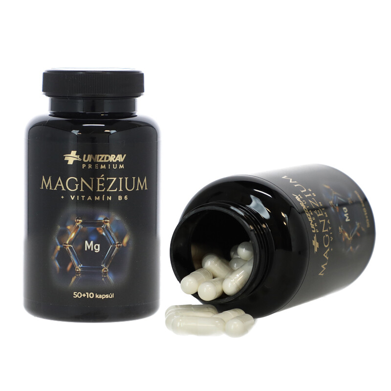 Magnézium bisglycinát + vitamín B6 UNIZDRAV, 50 + 10 kapsúl zdarma