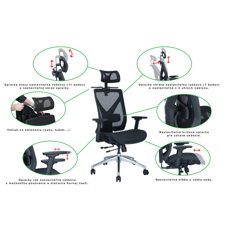 Kancelárska ergonomická stolička UNIZDRAV