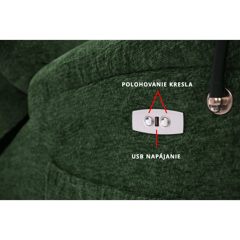 Štýlové relaxačné polohovacie kreslo TRENDY, zelené