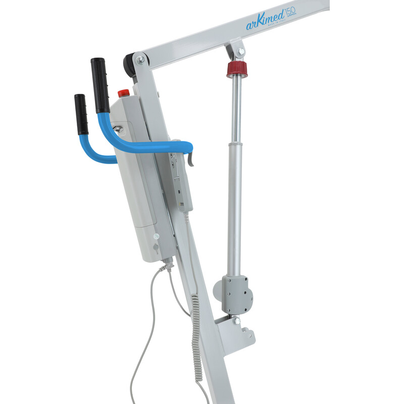 Elektrický zdvihák - BEZ ZÁVESNÉHO VAKU, MIERNE ZNEČISTENÉ KOLIESKA, ŠKRABANCE NA KONŠTRUKCII