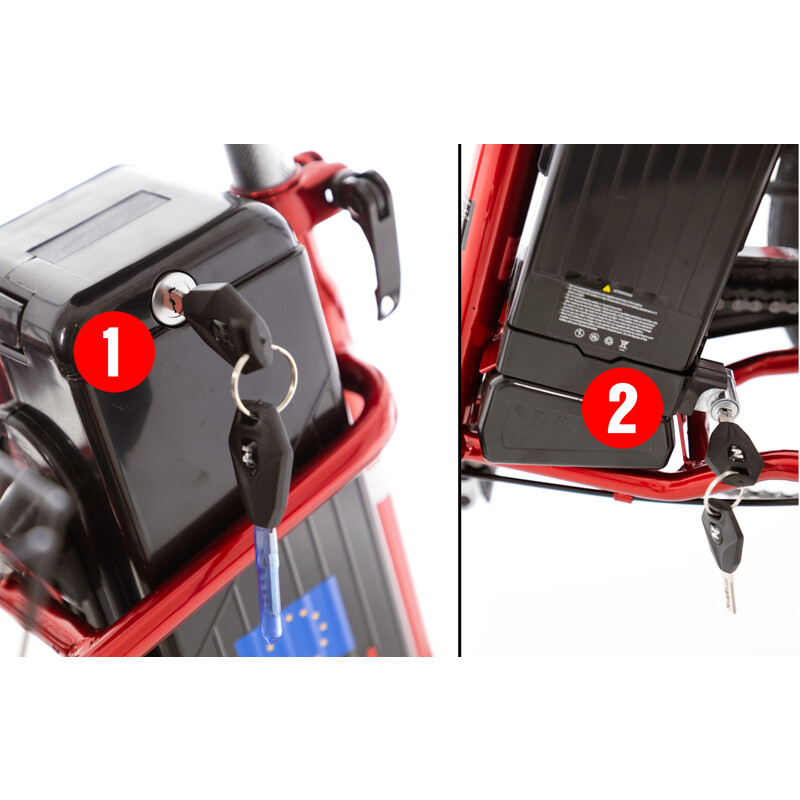 Trojkolesový elektrický bicykel Tornádo ZTECH, červený