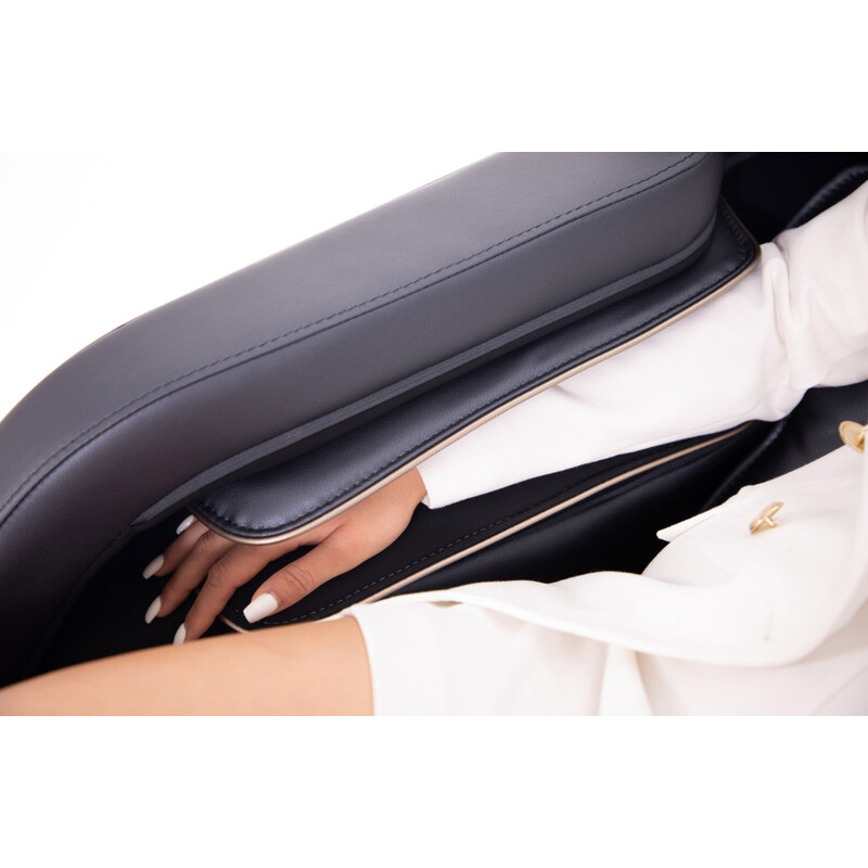 Masážne elektrické kreslo LUX 4D MASSAGER, modrozlaté - MIERNE ŠKRABANCE, VÝSTAVNÝ KUS