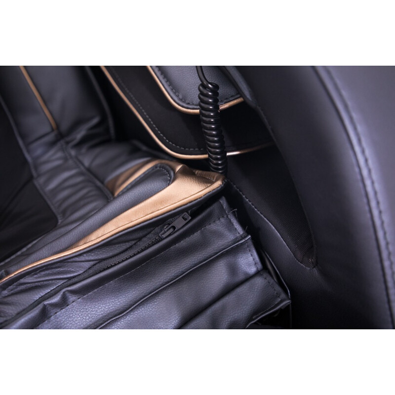 Masážne elektrické kreslo LUX 4D MASSAGER, modrozlaté - MIERNE ŠKRABANCE, VÝSTAVNÝ KUS