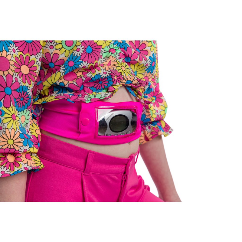 Dia pás na inzulínovú pumpu s okienkom, tmavoružový