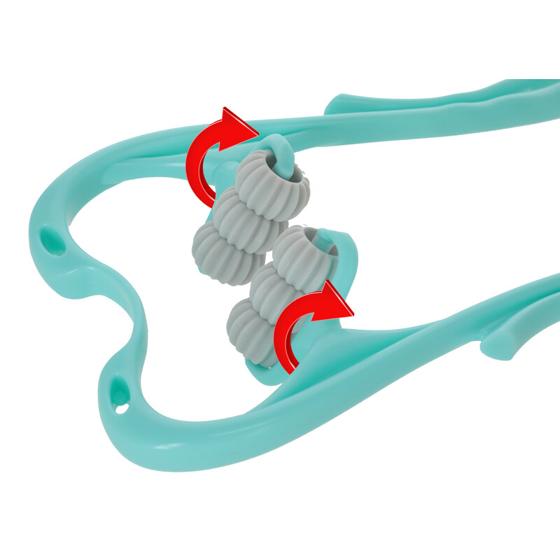 Masážna pomôcka na krčnú chrbticu so 6 valčekmi