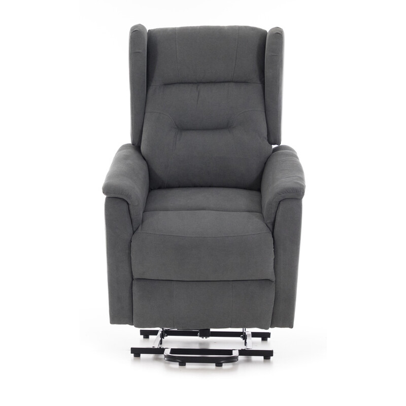 Masážne polohovacie kreslo s vyklápaním COMFORT+, antracitová látka