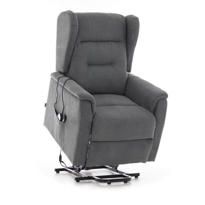 Masážne polohovacie kreslo s vyklápaním COMFORT+, antracitová látka