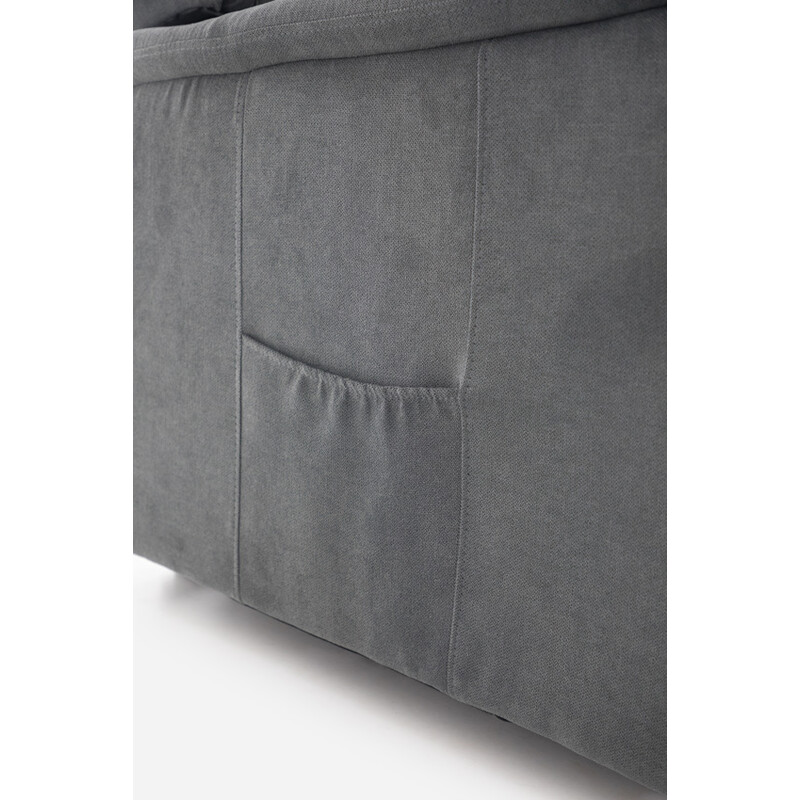 Masážne polohovacie kreslo s vyklápaním COMFORT+, antracitová látka