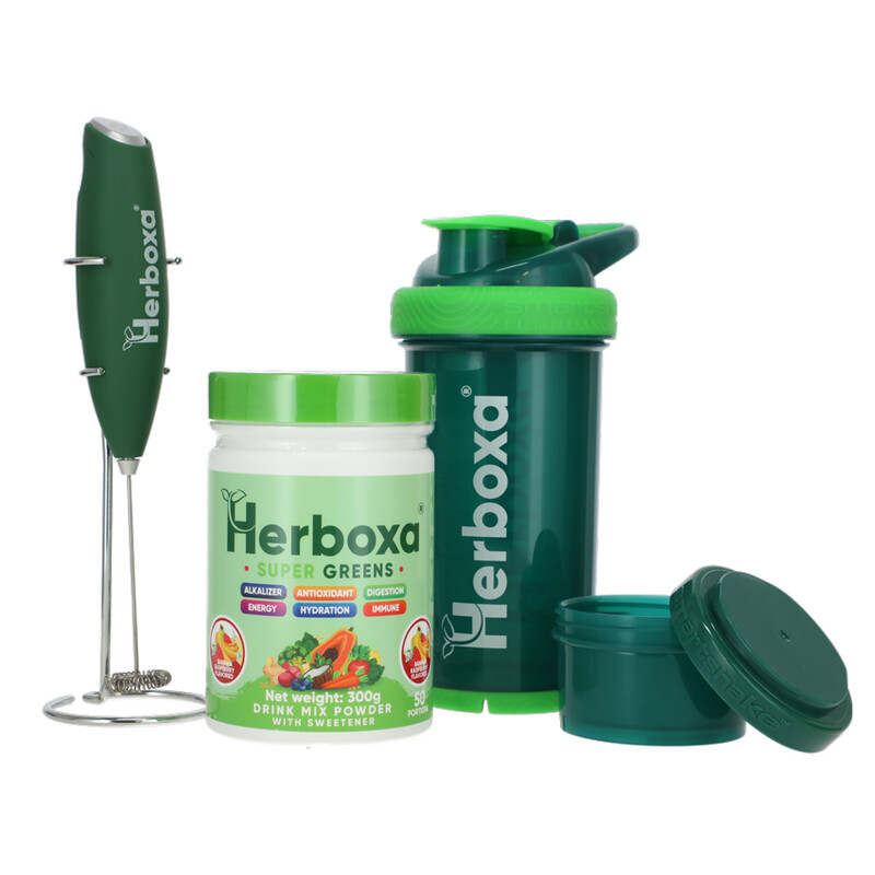 Herboxa SUPER GREENS Banán & malina, 300 g
