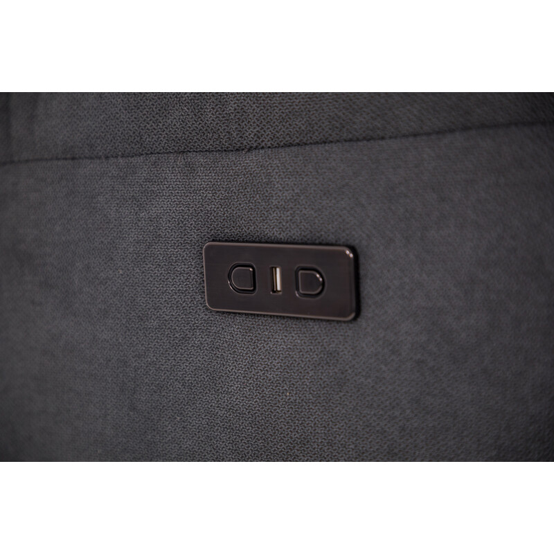 Relaxačné polohovacie kreslo COMFORT Ušiak s funkciou masáže a výhrevu, antracitová látka