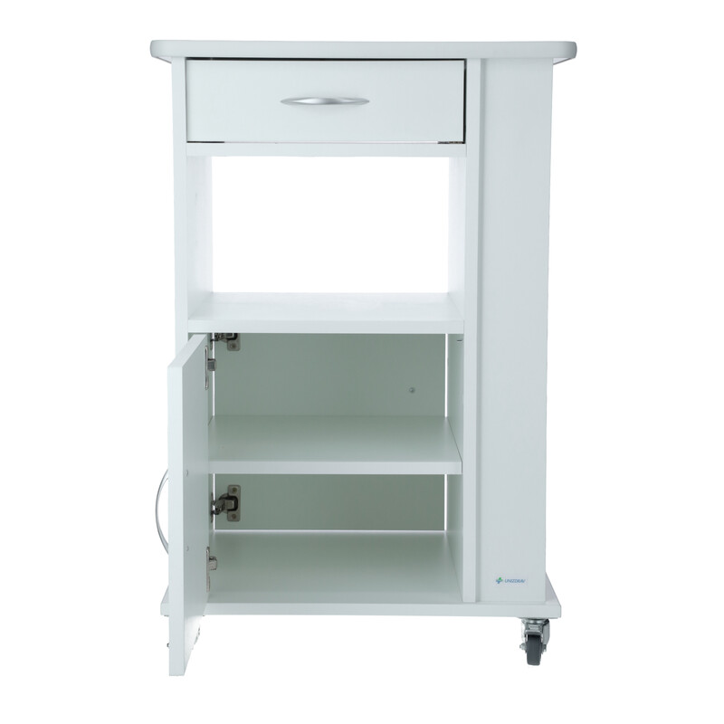 Nočný stolík UNIZDRAV, biely - POŠKODENÝ ĽAVÝ SPOPDNÝ ROH