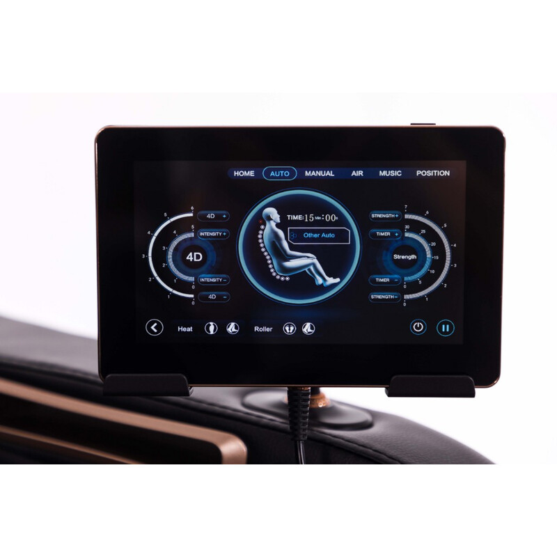 Masážne elektrické kreslo LUX 4D MASSAGER, čiernozlaté - VÝSTAVNÝ KUS, MIERNE ŠKRABANCE