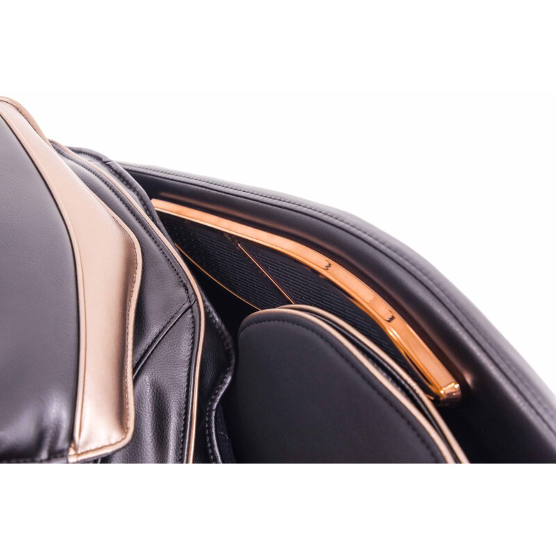 Masážne elektrické kreslo LUX 4D MASSAGER, čiernozlaté - VÝSTAVNÝ KUS, MIERNE ŠKRABANCE