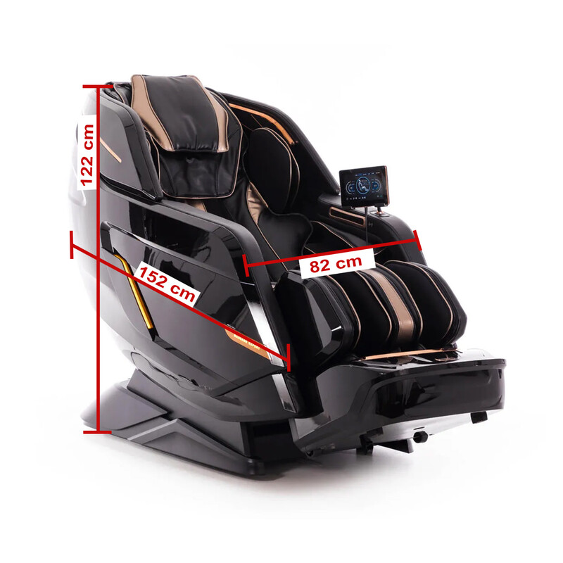 Masážne elektrické kreslo LUX 4D MASSAGER, čiernozlaté - VÝSTAVNÝ KUS, MIERNE ŠKRABANCE