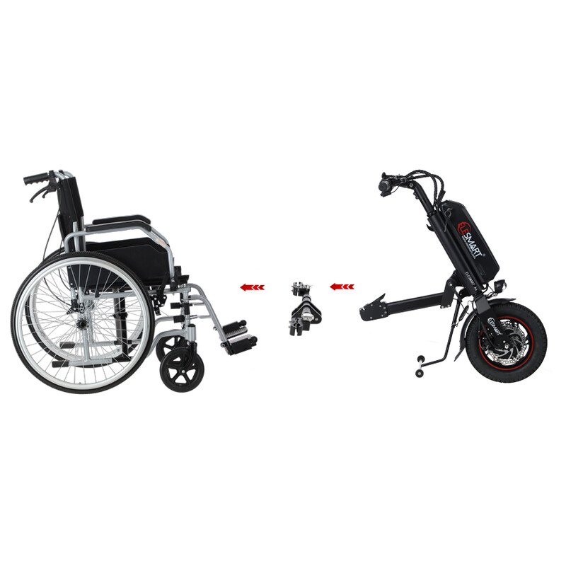 Elesmart A6 Elektrický prídavný pohon na invalidné vozíky - ŠKRABANEC A V ZLOŽENOM STAVE