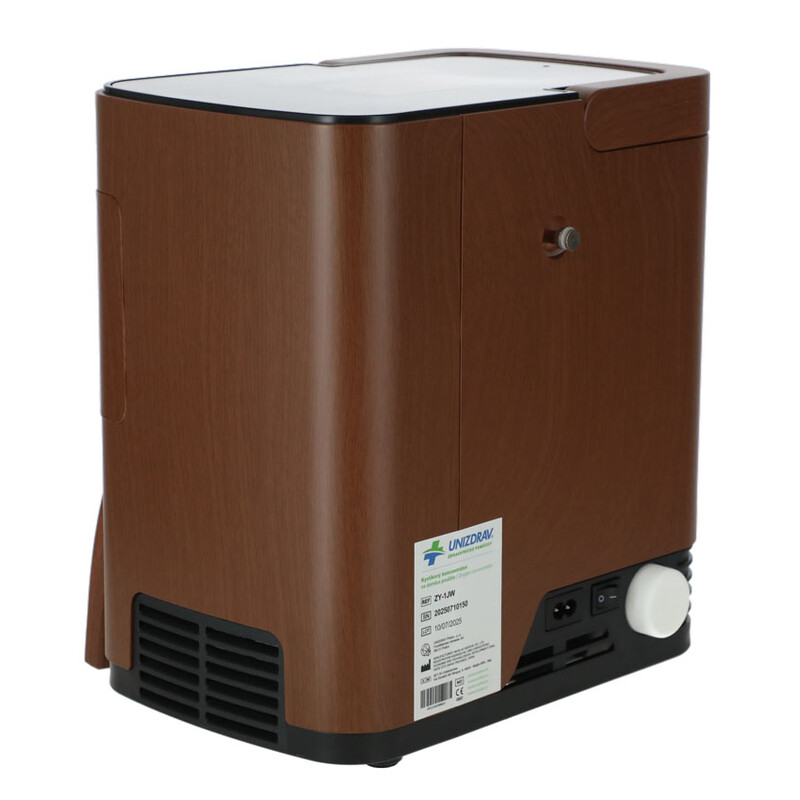 Kyslíkový koncentrátor s hlasovým výstupom UNIZDRAV, 7 l/min, imitácia dreva - NABEHANÉ 2 HODINY