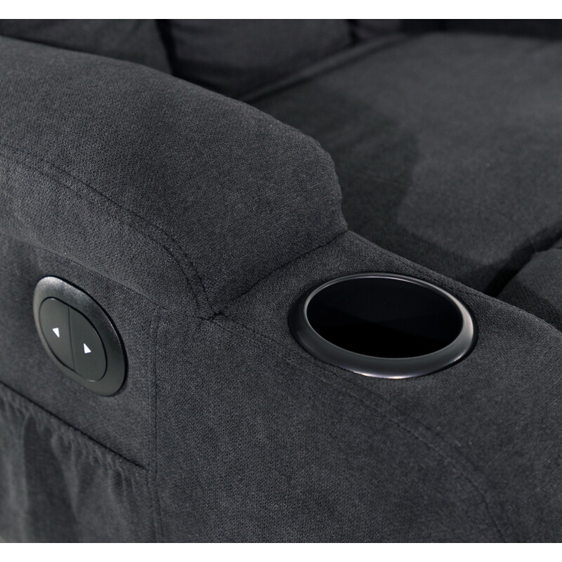 Relaxačné polohovacie kreslo, čierna látka - BEZ PÔVODNÉHO OBALU. MIERNÝ ROZDIEL VO FARBE - OPIERKA JE SVETLEJŠIA