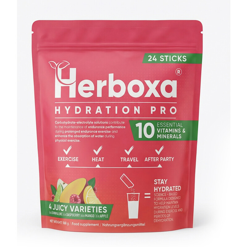 Herboxa Hydration Pro – elektrolytový nápoj v prášku, 24x 7 g